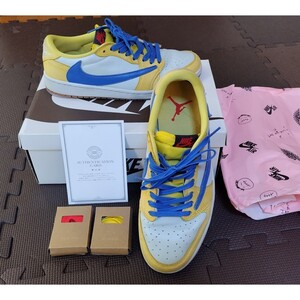 WMNS TRAVIS SCOTT × AIR JORDAN 1 LOW OG SP "CANARY" DZ4137-700 （カナリー/レーサーブルー/ライトシルバー/ガムミディアムブラウン）