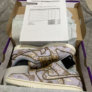 SB DUNK LOW PRO PREMIUM "TOILE" FN5880-001 （フットボールグレー/カーキ/フラットゴールド/ココナッツミルク）