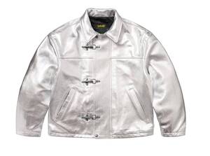 25SS サイズM新品 Supreme/Schott Leather Clip Jacket silver