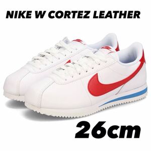 WMNS CORTEZ LEATHER "WHITE VARSITY BLUE VARSITY RED" DN1791-108 （ホワイト/バーシティブルー/バーシティレッド）