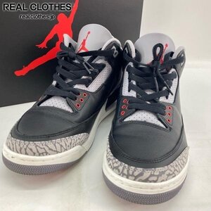 AIR JORDAN 3 RETRO "BLACK CEMENT REIMAGINED"（2024） DN3707-010 （ブラック/ファイヤーレッド/セメントグレー/セイル）