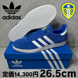 LEEDS UNITED × GAZELLE "BLUE FOOTWEAR WHITE GOLD METALLIC" IE8497 （ブルー/フットウェアホワイト/ゴールドメタリック）
