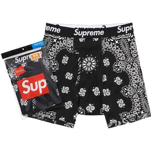 M Supreme Hanes Bones Thermal Crew Black 25FW シュプリーム