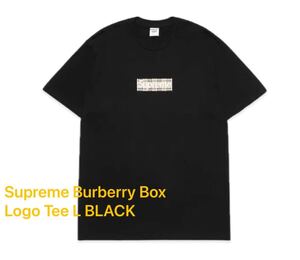即決 22ss Supreme Burberry Box Logo Tee Lサイズ BLACK シュプリーム