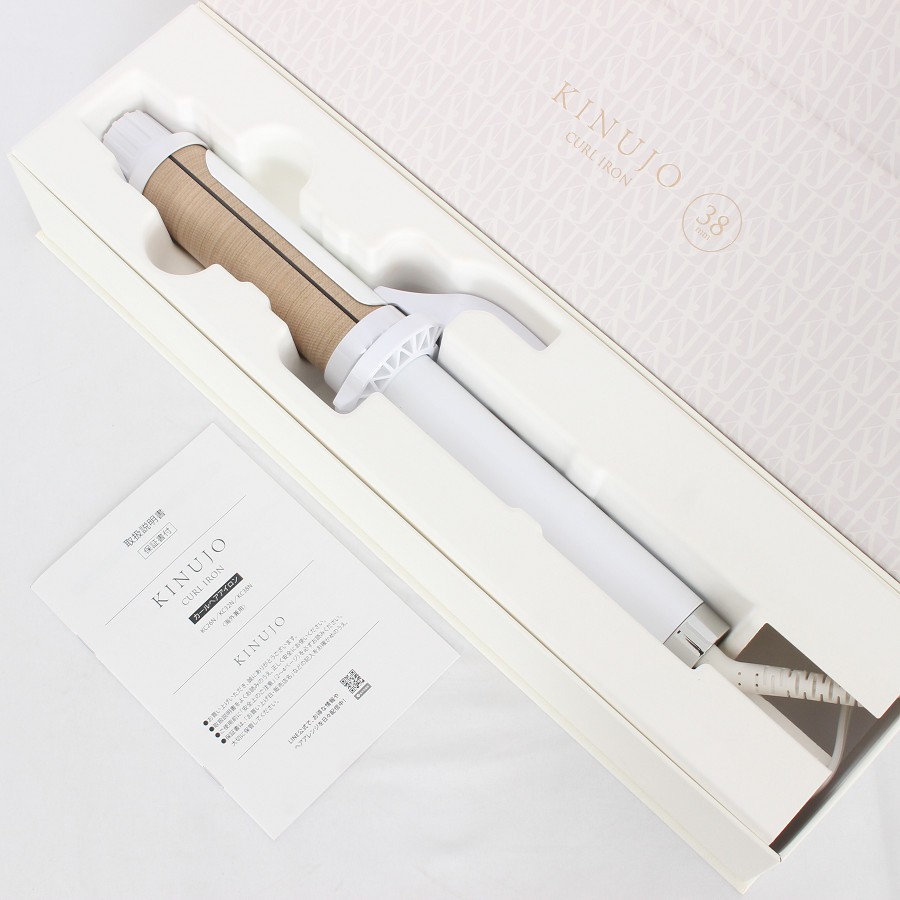 新品-絹女 KINUJO CURL IRON カールアイロン 38mm ホワイト｜Yahoo