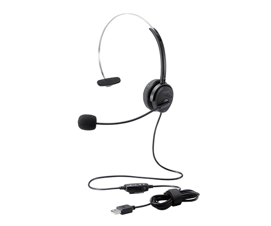 片耳オーバーヘッドタイプ USB ヘッドセット HS-HP29UBK(ブラック)×1セット