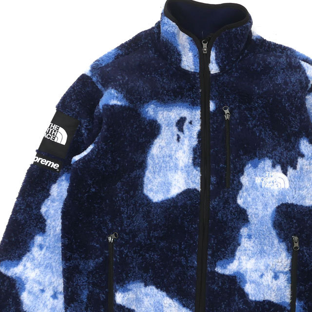 Supreme NorthFace Bleached Denim Print Fleece Jacket シュプリーム