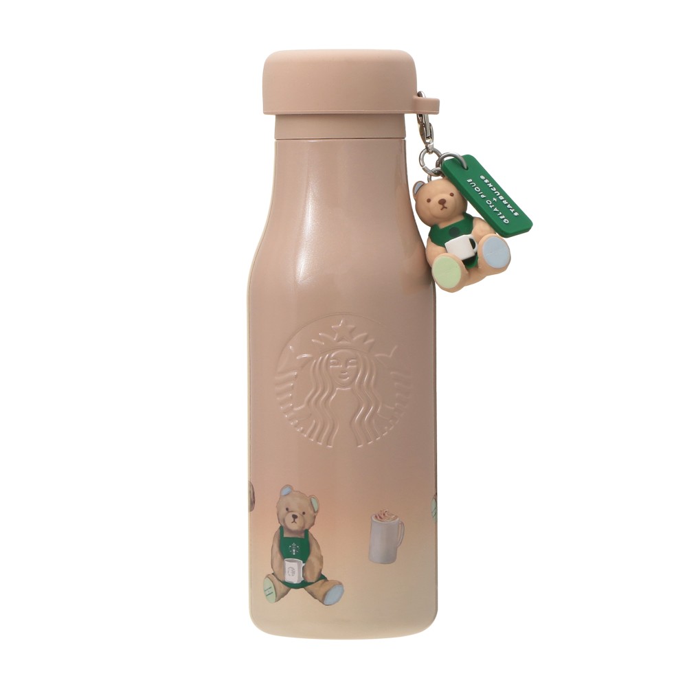スタバ×ジェラピケ　ステンレスボトル ベアチャーム付き モカベージュ スターバックス STARBUCKS ステンレスボトル モカベージュ ベア