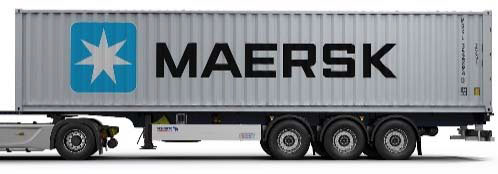 1/24 大型コンテナトレーラー MAERSK マースク ソリド製ダイキャスト製