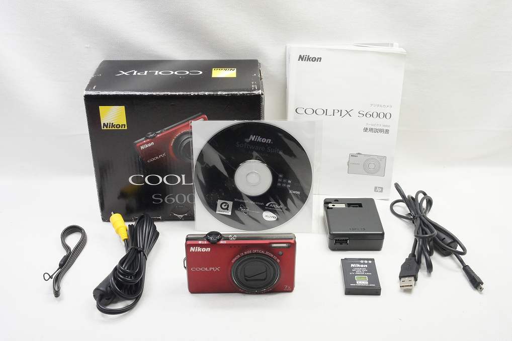 Nikon COOLPIX S6000 レッド デジタルカメラ 基本動作確認済