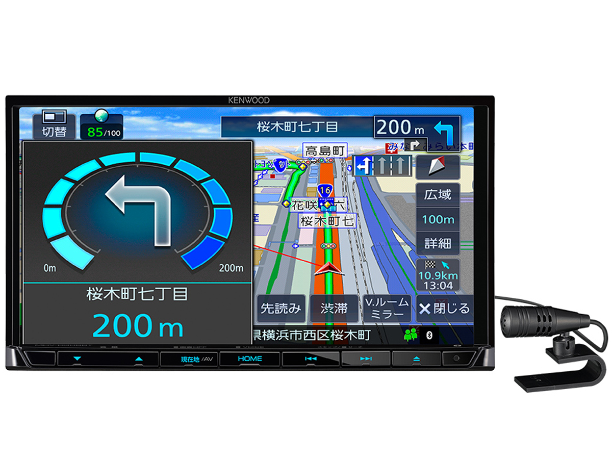 KENWOOD 彩速ナビ MDV-D308BT ワンセグTVチューナー/Bluetooth内蔵 CD
