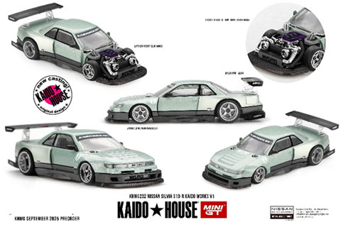 未開封新品】MINI GT 1/64 日産 シルビア S13-R 街道ハウス V1 KAIDO