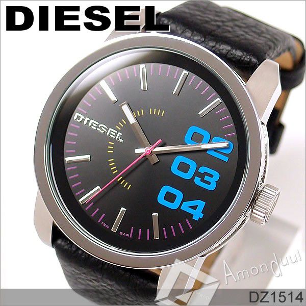 はくあ　DIESEL☆腕時計　ベルトカスタム　DZ-1514 Yahoo!オークション - 1000円〜 DIESEL 腕時計 稼働品 DZ-1514 ディー
