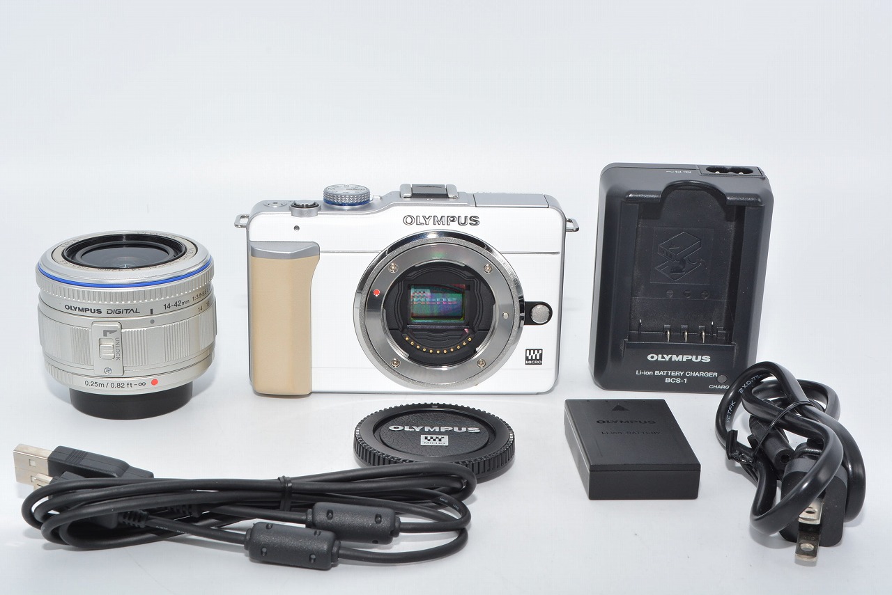 829【動作品】OLYMPUS E-PL1 ミラーレス一眼 本体 レンズセット