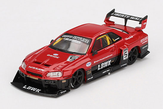 リバティーウォーク ミニカー ER34 スーパーシルエット LBWK GT-R 1/64