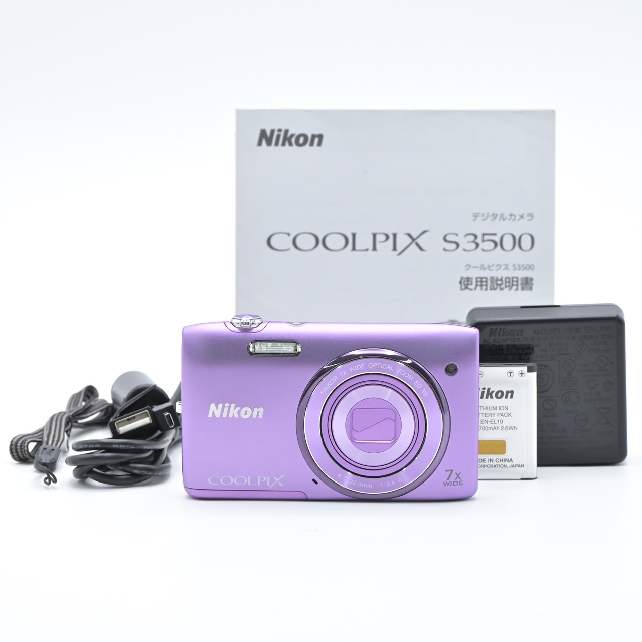 【未使用級 動作良好】Nikon COOLPIX S3500 パープル 付属品多 2026年最新】nikon coolpix s3500の新品・未使用品・中古品｜Yahoo