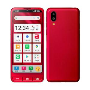 極美品・純正箱・ガイド本付】SHARP シンプルスマホ6 ルビーレッド SIM