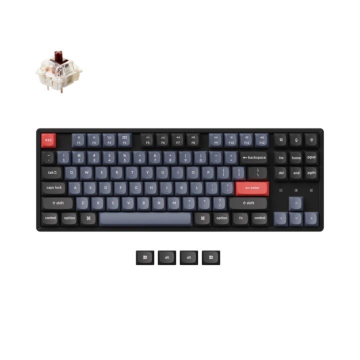 Keychron K8 US配列 茶軸+(赤軸・付属品) 最安値］keychron k8 pro US配列キーボード 茶軸 美品 キークロン