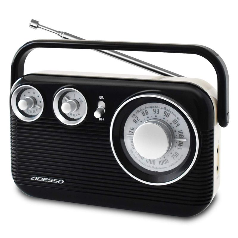 美品 ADESSO アデッソ RA-601 レトロ AM/FMラジオ ブラック ワイドFM