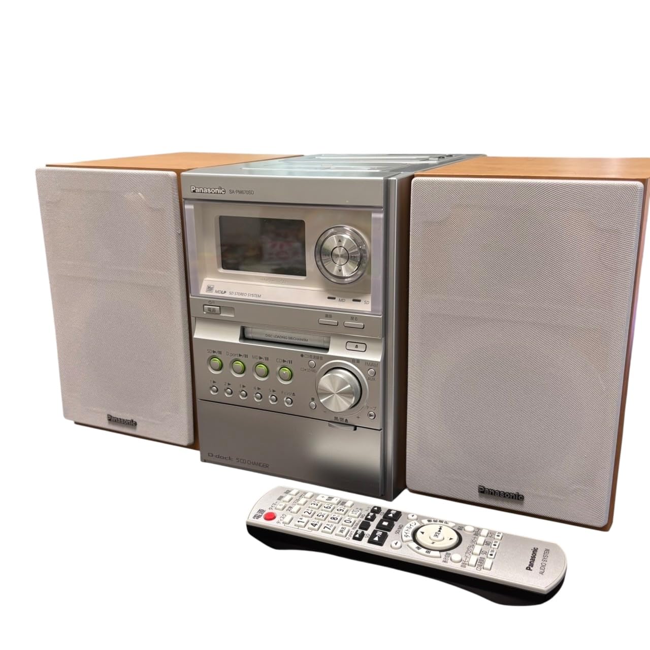 Panasonic SA-PM670SD ミニコンポ 代品リモコン アンテナ付動作品