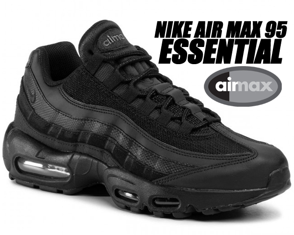 美品】NIKE AIR MAX 95 ESSENTIAL TRIPLE BLACK 27 5 エッセンシャル