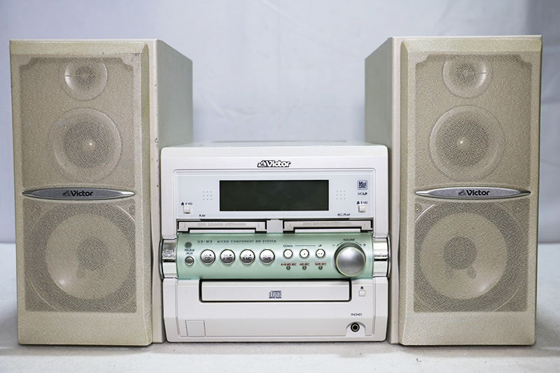 美品・完動品】Victor CA-UXW5-W ミニコンポ ホワイト CD/MD リモコン