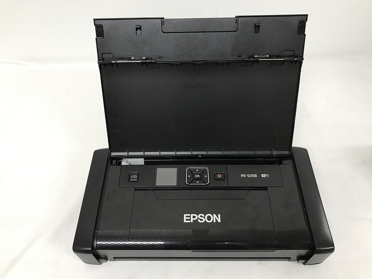 美品 EPSON PX-S05B モバイルプリンター 印刷183枚 新品互換インク付