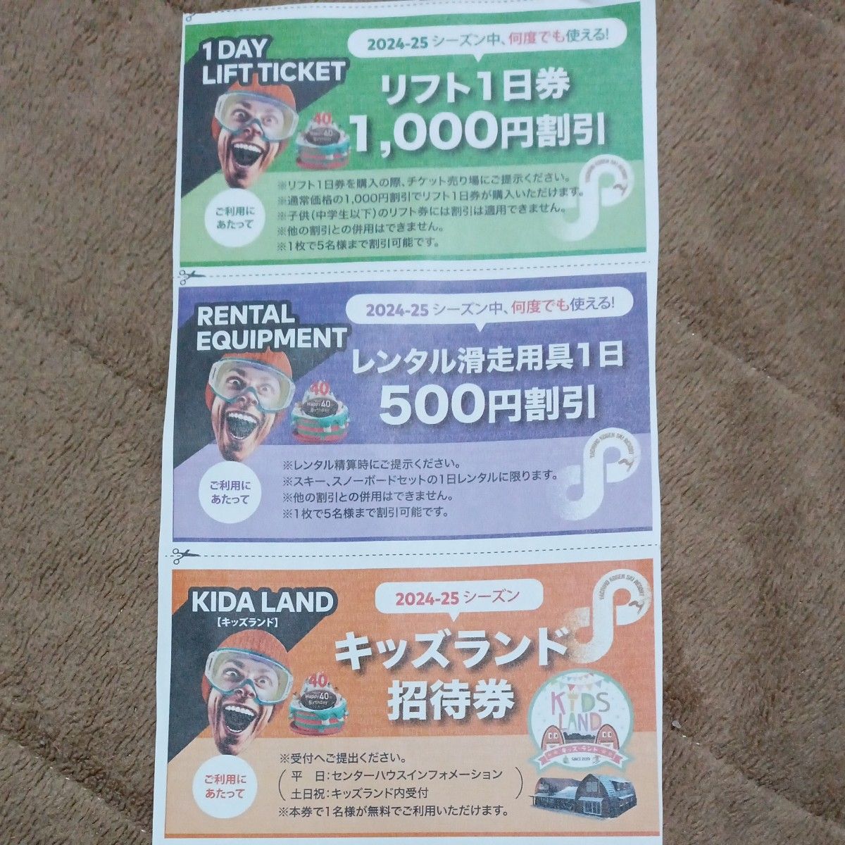 八千穂高原スキー場 リフト割引券 キッズランド招待券 レンタル割引券