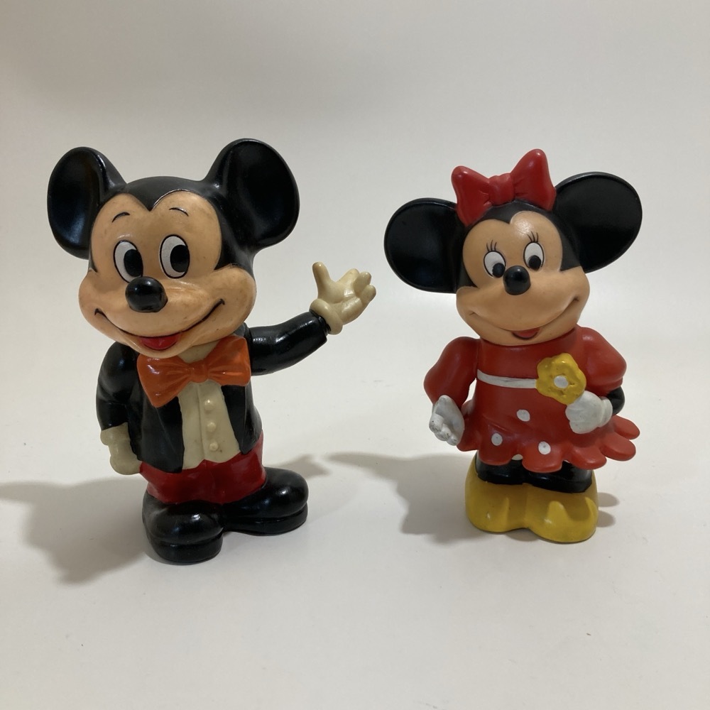 Disney ディズニー：ミッキーマウス・ミニーマウス　ソフビ 人形 貯金箱　マスコット　キリンレモン　ビニールバッグ　まとめ売り★K2918S