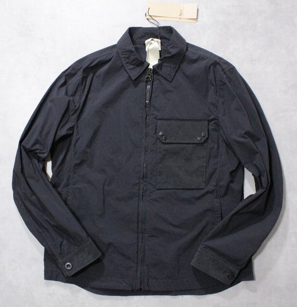 Ten-C★新品8.8万円 テンシー 後染めブラックのジップシャツブルゾン「Mid Layer」52