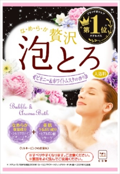 お湯物語　ぜい沢泡とろ入浴料　ピオニー＆ホワイトムスクの香り  【 入浴×6個セット