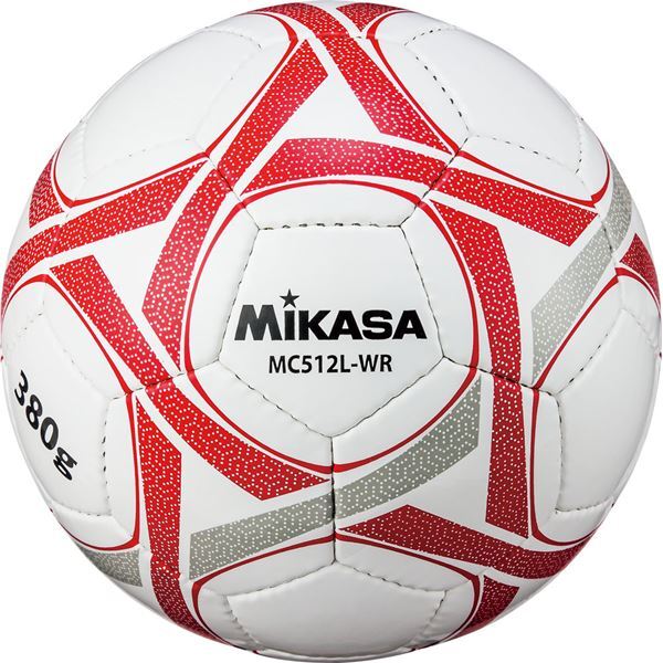 【新品】MIKASA（ミカサ）サッカーボール軽量5号球 一般用・シニア（60歳以上）向き ホワイトレッド〔MC512LWR〕
