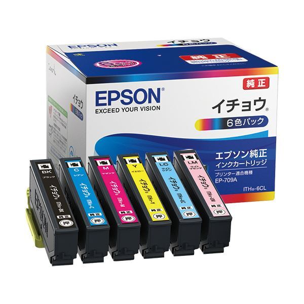 (まとめ）エプソン インクカートリッジ イチョウ6色パック ITH-6CL 1箱(6個:各色1個)〔×3セット〕