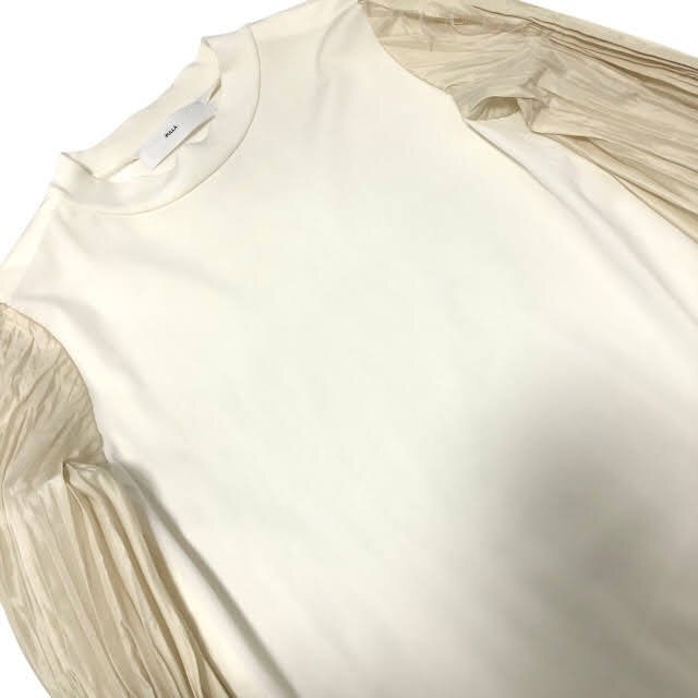 ▼【TOGA PULLA】トーガ プルラ 異素材 切替 トップス プリーツ フリル カットソー サイズ36 女性用 レディース RA7528