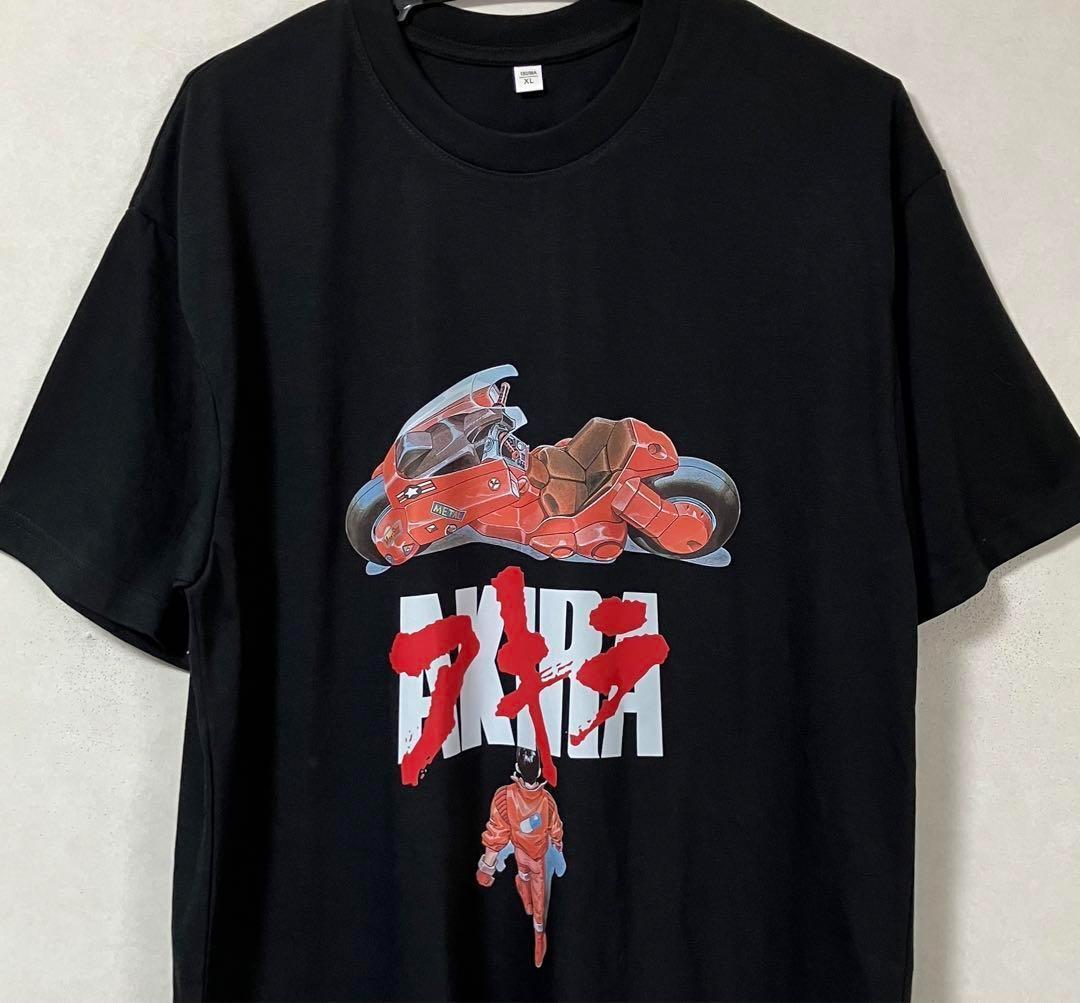 【未使用品】 アキラ AKIRA 金田 カネダ akira　Tシャツ ブラック 　バイク 黒　半袖トップス 美品 XL アニメ 綿 コットン コミック マンガ