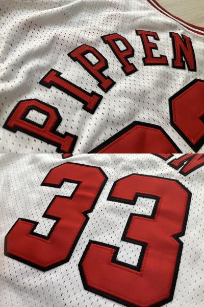 【良品】 NBA PIPPEN ＃33 スコッティ?ピッペン BULLS シカゴ?ブルズ ユニフォーム シャツ バスケ ジャージ ジョーダン　刺繍 ホーム 白