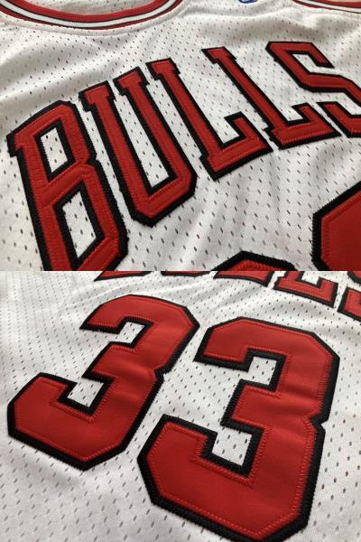 【良品】 NBA PIPPEN ＃33 スコッティ?ピッペン BULLS シカゴ?ブルズ ユニフォーム シャツ バスケ ジャージ ジョーダン　刺繍 ホーム 白