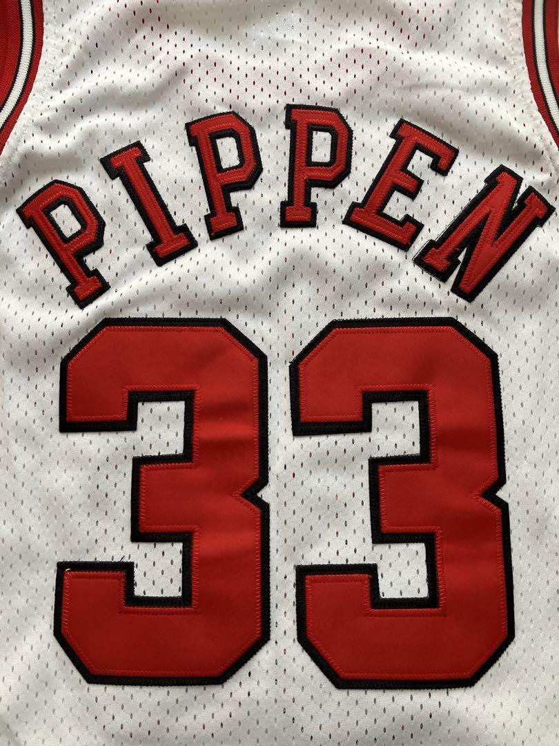 【良品】 NBA PIPPEN ＃33 スコッティ?ピッペン BULLS シカゴ?ブルズ ユニフォーム シャツ バスケ ジャージ ジョーダン　刺繍 ホーム 白