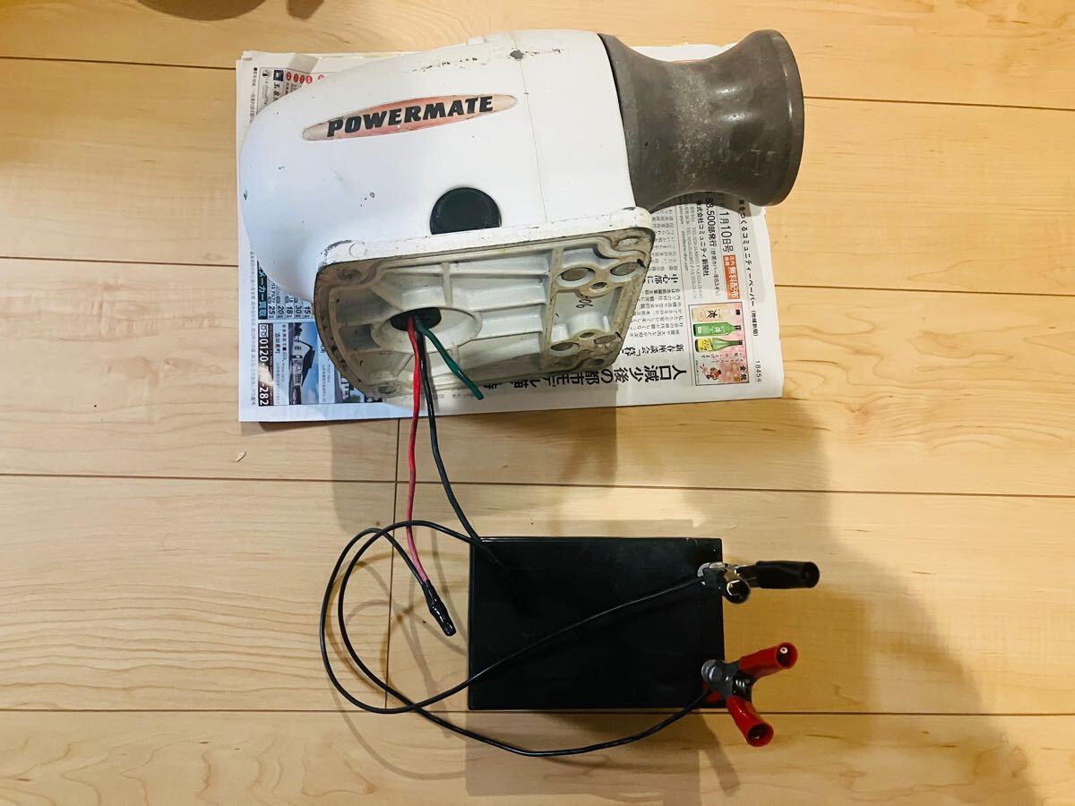 アンカーウインチ パワーメイト 12V 200W 逆回転 作動確認済 アンカーウインチ パワーメイト 12V 200W 逆回転 作動確認済