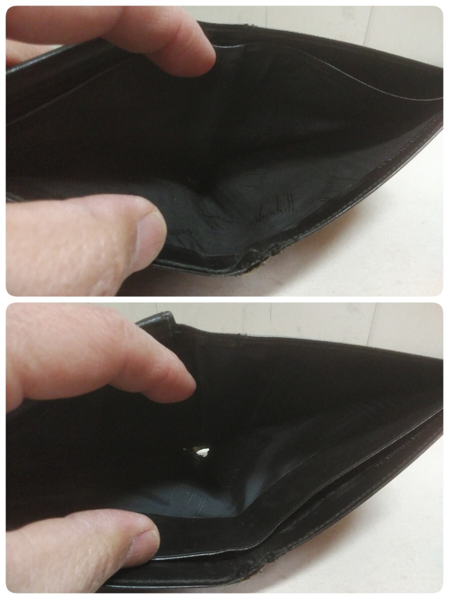 レターパックR／ダンヒル dunhill 2つ折り財布【 カード3枚収納 小銭入れ有り 】中古品 ブラック