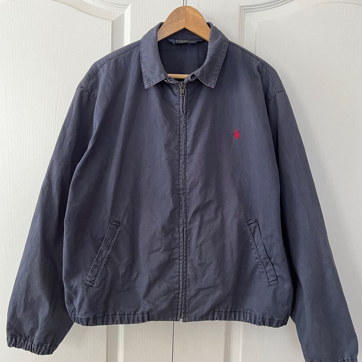 Ralph Lauren ラルフローレン スウィングトップ ブルゾン ネイビー M 90年代 ヴィンテージ 短丈 スイングトップ L サイズ相当