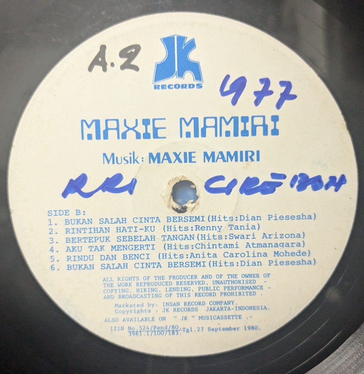 *MAXIE MAMIRI/Masih Ada1983'INDONESIA JK RECORDS