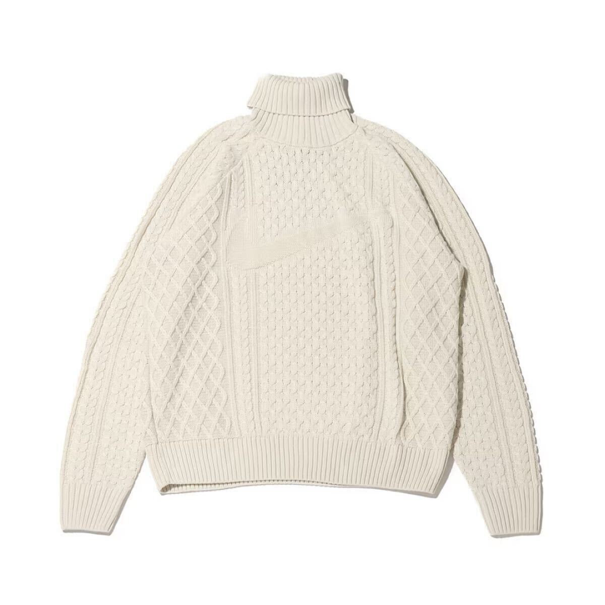 新品 定価22000円 Lサイズ ナイキ NIKE AS M NL CABLE KNIT TURTLENECK ケーブルニット ライトボーン Lサイズ