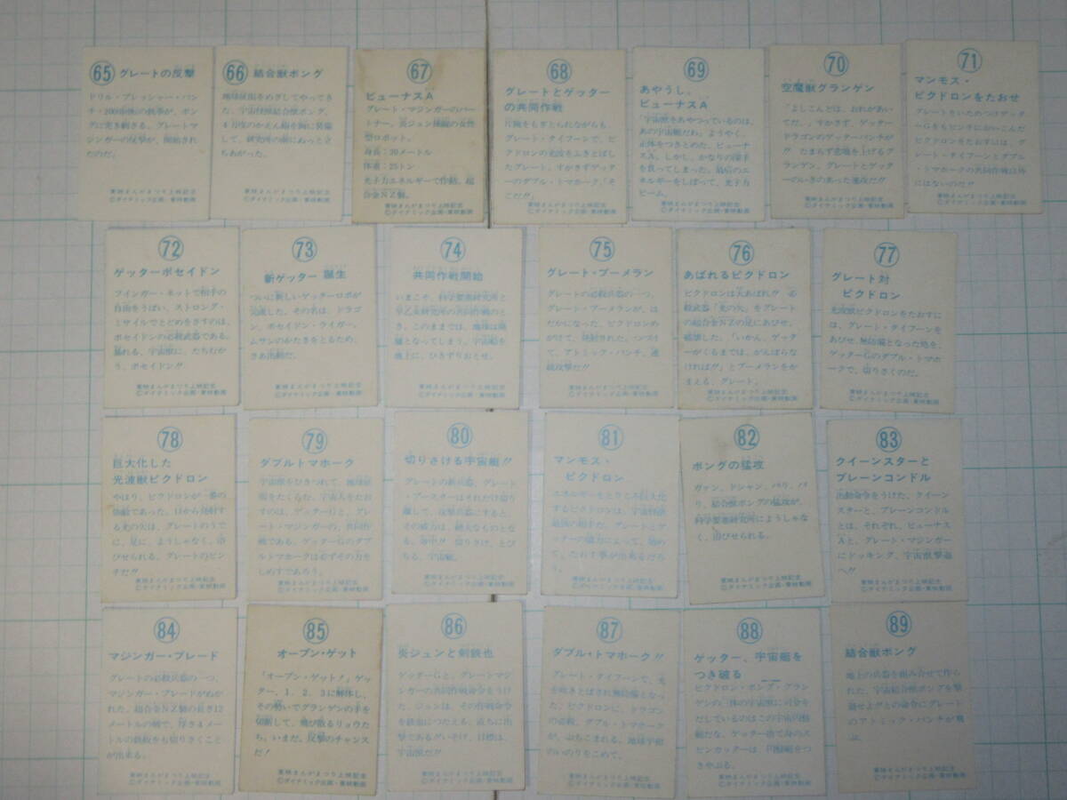 ミニカード 全114種揃い グレートマジンガー対ゲッターロボG ミニカード 全114種揃い グレートマジンガー対ゲッターロボG