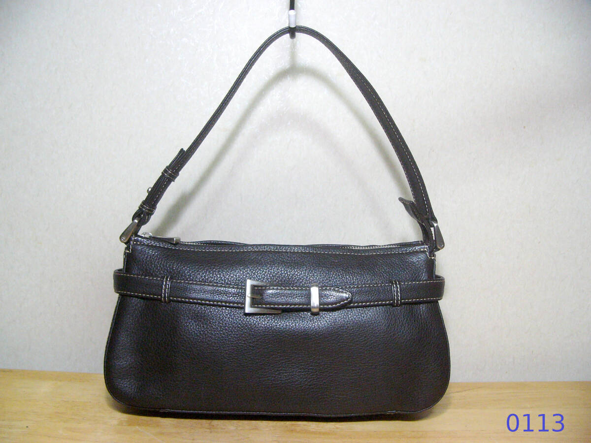 ☆キタムラ THE HANDBAG by k レザーハンドバッグ 焦げ茶　本革　小ぶり