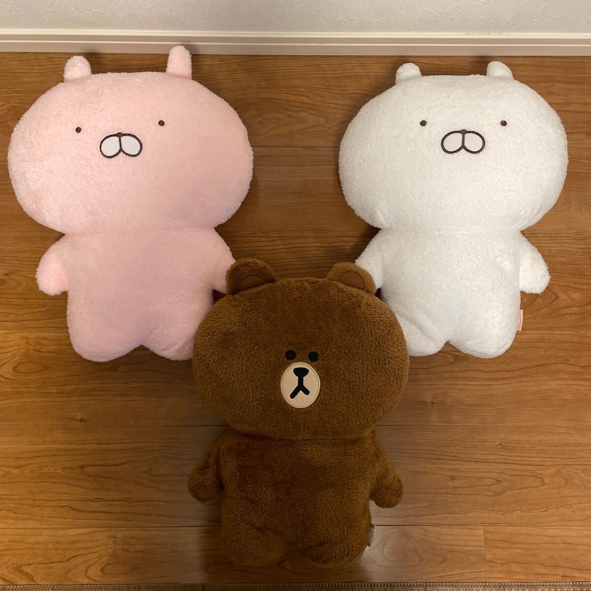 たっとん　ぬいぐるみ　うさまる　うさこ　ブラウン　Lサイズ　3点セット
