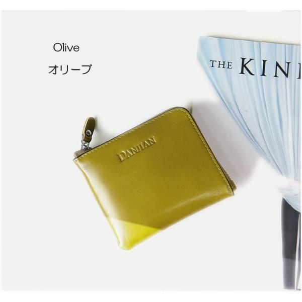 二つ折り財布 本革 L字ファスナー 軽量 メンズ レディース 新春セール 新作 春財布 プレゼント 2025 バレンタイン (オリーブ)