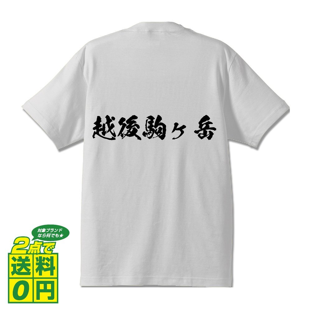 越後駒ヶ岳 書道家が書く デザイン Tシャツ 【 百名山 】 メンズ レディース キッズ