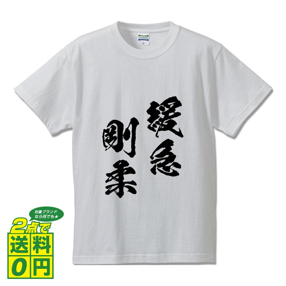 緩急剛柔 ( かんきゅうごうじゅう ) 書道家が書く デザイン Tシャツ 【 四文字熟語 】 メンズ レディース キッズ