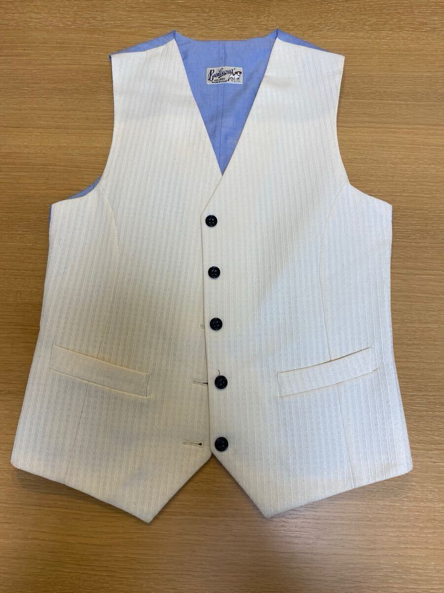 BEVILACQUA ベヴィラクア Gilet ジレ サイズXS オフホワイトベース 美品中古 イタリア製